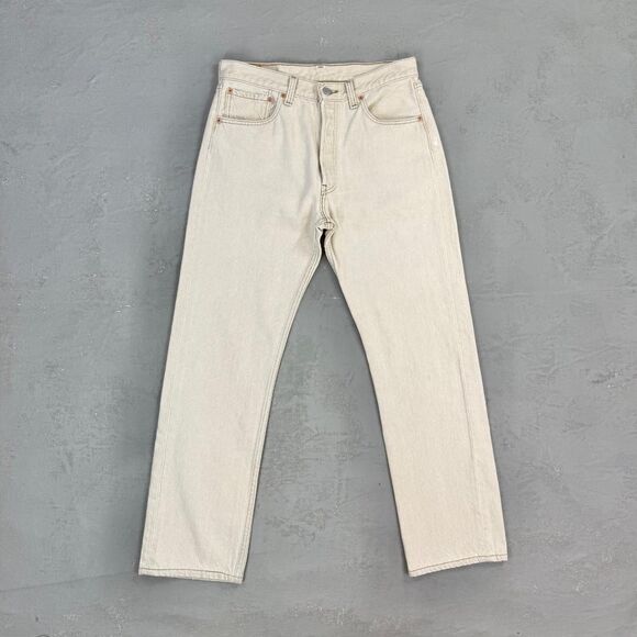 Vintage 1997 Levi's 501 Tan Denim Red Tab Jeans MADE IN USA Fit 31 x 29